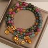 Exquisite Women's Jade Tourmaline Bracelet with Gourd Pendant