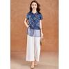 New Chinese Style Blue and White Porcelain Shirt