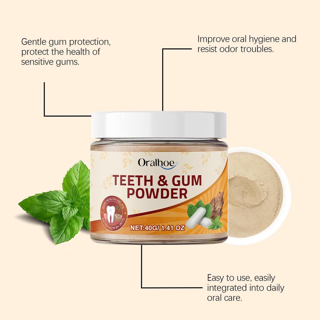40g Oralhoe Herbal Gum Powder Herbal Care Clean Teeth Clean Fresh Yellow Stains Clean Teeth