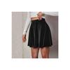 Women's Black Flared Shorts Skirt With Flexible Flared Pleated Shorts