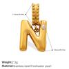 Fashion Personalized Bubble Three-Dimensional 26 English Pearl Letter Pendant Stainless Steel Gold-Plated Diy Accessories