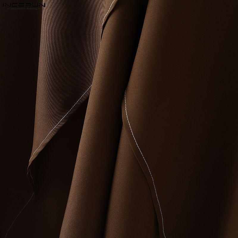 INCERUN Herren Elastischer Bund hinten Vorne Unregelmäßige Lagen Lässig Locker Lange Hosen