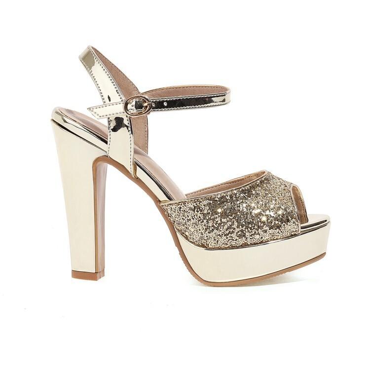 Nightclub Shuitai European and American High-heeled  Shoes Large Size Summer Fish Mouth Sandals