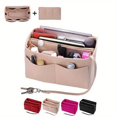 Make-up Organizer Filz-Einsatztasche für Handtasche Reise Innentasche Tragbare Kosmetiktaschen Passen für verschiedene Markenhandtaschen