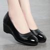 Scarpe Donna Moda Zeppa Leggera Comfort Primavera & Autunno Lady Casual Dolce Casa & Esterno Décolleté in Pelle Nera E1419