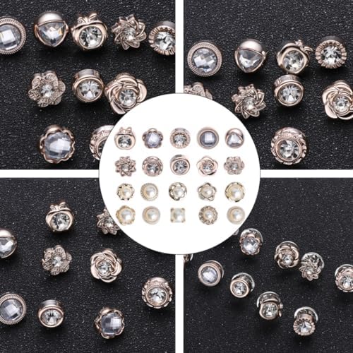 LRXIYODE 20 Pcs Pearl Brooch Pins for Women Cardigan Decorative Corsage Fashion Safety Brooches Random Color