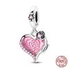 Original 100% Copper Bow Girl Heart Charms Cat Paw Safety Chain Fit Pand Bracelet Diy Jewelry Making Women'S Gift