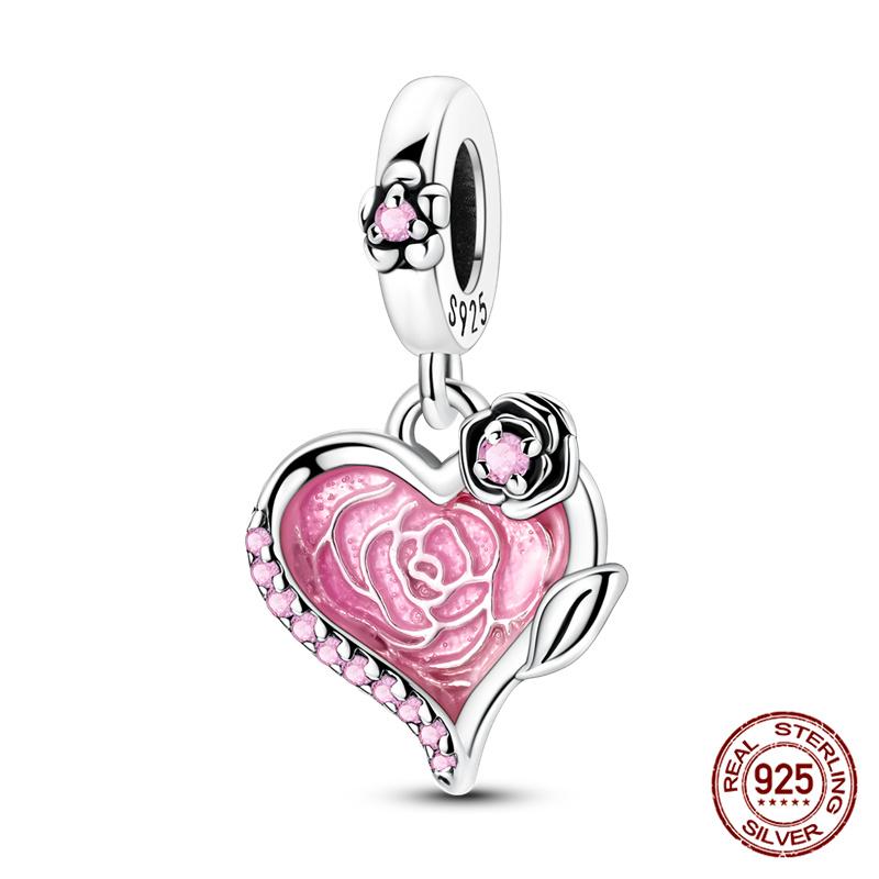 Original 100% Copper Bow Girl Heart Charms Cat Paw Safety Chain Fit Pand Bracelet Diy Jewelry Making Women'S Gift