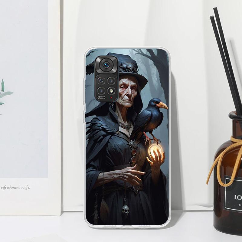 Halloween Moon Witch Horror Phone Case For Xiaomi Redmi Note 15 13 14S 14 Pro Plus 12S 11S 10S 12 11E 10 11T Art Fundas Back Cov