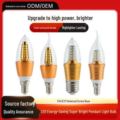 E14 LED Chandelier Candle Bulb with Pointed Tip, E27 Screw Base