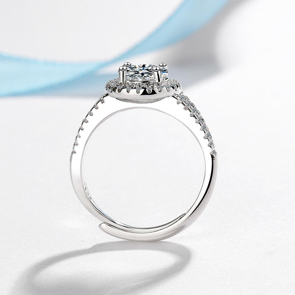 Ring For Women Zirconium Diamond Wide Face Women's Ring Opening Adjustable