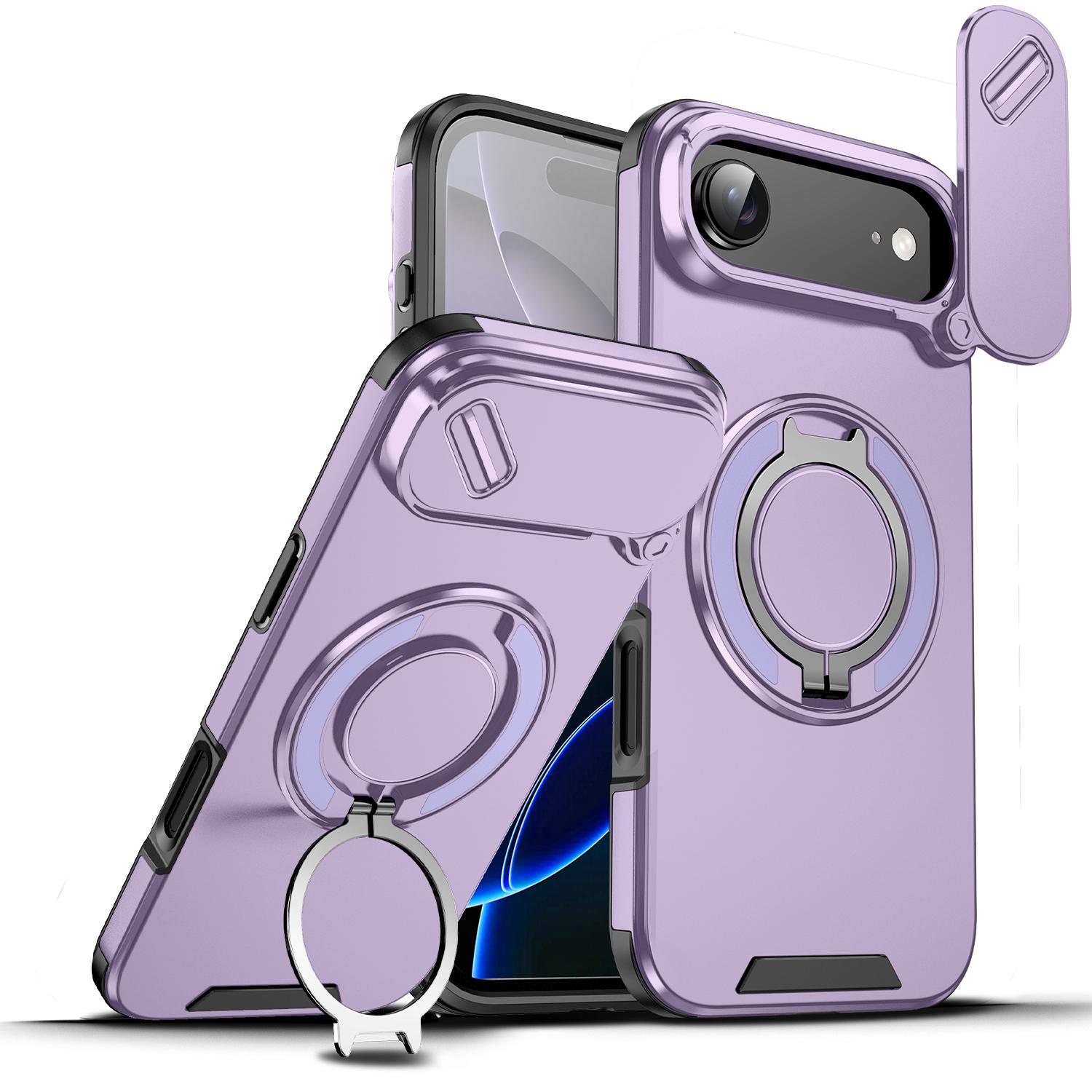 

Для iPhone 17 Air Чехол iPhone 17 Air Чехол iPhone air Магнитное Кольцо Броня Слайдер Чехол для Камеры с Защитой Линзы Чехол для Беспроводной Зарядки Magsafe iPhone Air