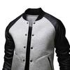 Perchero para Abrigos de Hombre Cuello Alto Colores Contrastantes Bolsillos Grandes Patchwork Informal Chaqueta de Béisbol para Uso Diario