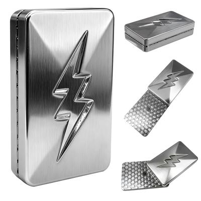 7JI Blitzförmiger Fidget Slider, Fidget Spielzeug, Gadget, Zeitvertreib, EDC, Stressabbau, Erwachsener, Weihnachtsgeschenk, Silber