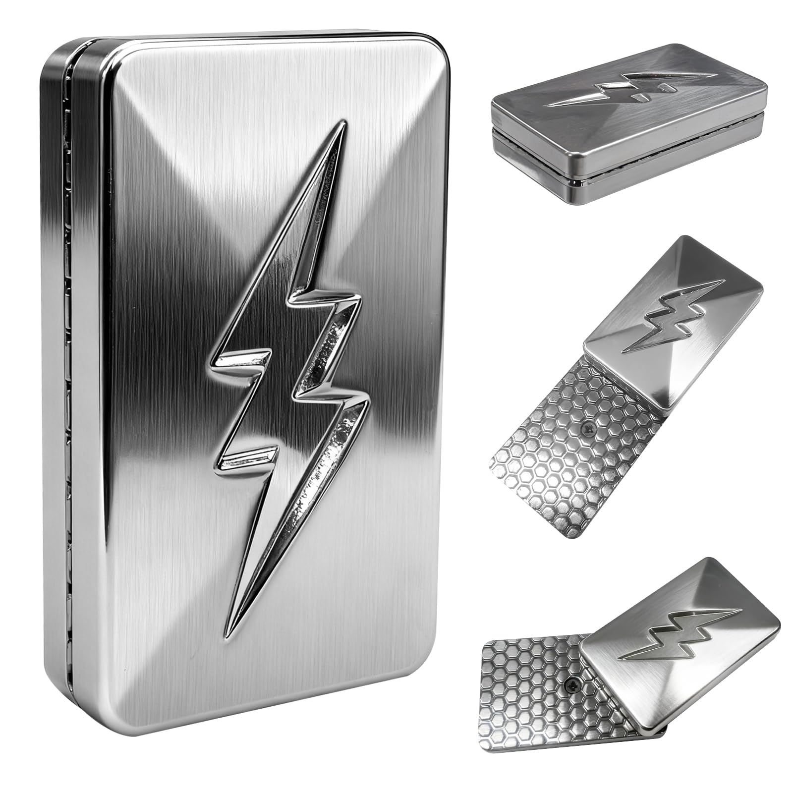 7JI Слайдер-фиджет в форме молнии, Фиджет-игрушка, Гаджет, Убийца времени, EDC, Снятие стресса, Взрослый, Рождественский подарок, Серебристый