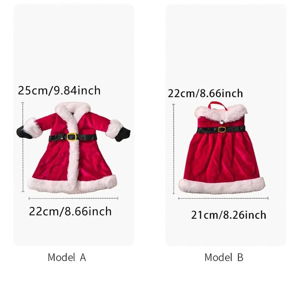 Christmas Red Wine Bottle Cap Dress Christmas Skirt Wine Decor Reusable Wine Gift Access Holiday Bottle Decor