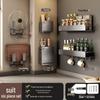 No-Drill Wall-Mounted Kitchen Storage Rack: Multifunctional Holder for Knives, Chopsticks, Pot Lids, and Seasoning Condiments