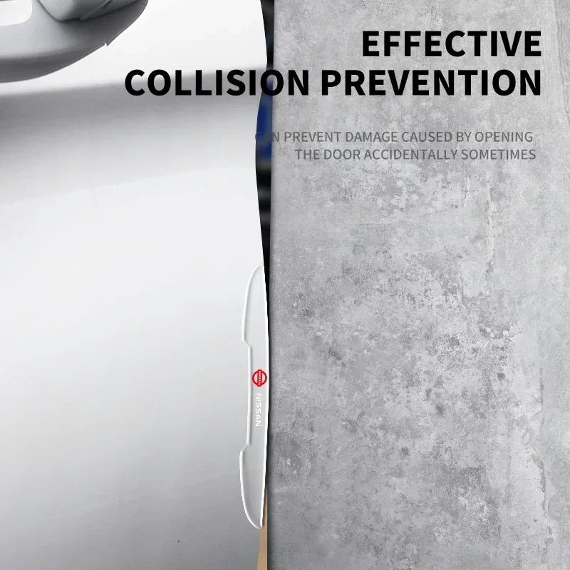 4 ks/sada Průhledný Chránič Dveří Auta Proti Kolizi Lišta Nárazníku Samolepka Pro Nissan X-trail Almera Qashqai Tiida Příslušenství