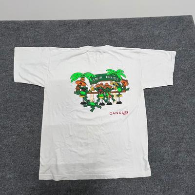 Senor Frogs T-Shirt Mens Size XL White Cancun Mexico Graphic Short Sleeve Cotton