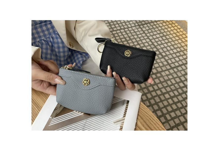 2025 Women's Genuine Leather Small Coin Purse & Lipstick Key Clutch