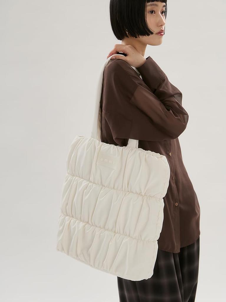 Eco Logo Padded Tote Bag 13WGB262323 OWHT F [Emi] Women's