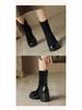 2024 Women's European-American Chunky Heel Elastic Ankle Boots - Versatile High-Heel Martin Style