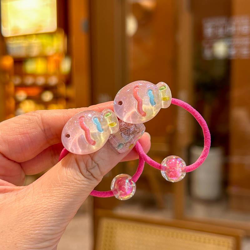 2PCS New Colorful Flowers Butterflies Girls Elastic Hair Bands Hair Accessories Children Hair Ties Baby Headwear