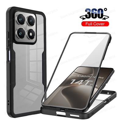 Pre Xiaomi 14T Pro Puzdro 360 Ochrana celého tela Priehľadný kryt na telefón Pre Xiaomi Redmi 14C K50 12T 14 T Pro Nárazuvzdorné puzdrá