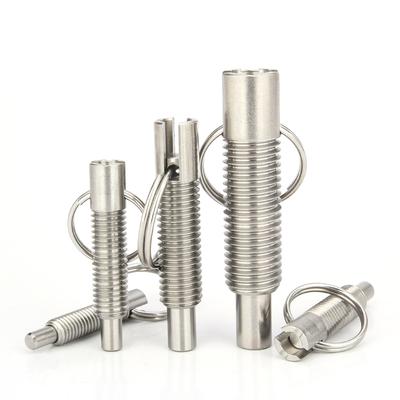 1pc Stainless/Carbon Steel Locating Pins M6~M16 Index Bolt Hand Retractable Spring Pins Indexing Plunger With Ring