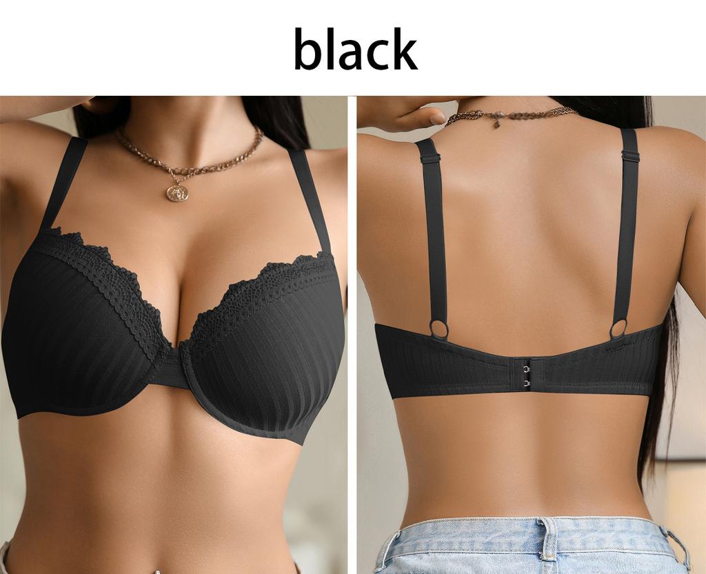 French Lace Adjustment Bra Beautiful Back Sexy Breast Wrap Underwear Small Breasts Gather Plunge Bra