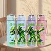 1PC I Was 6 Now I'm 7 Letter Art 750ml Color Plastic Sports Water Bottle Leakproof Flip Straw Lid For Sports Office Home Use