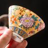 Chinese Style Enamel Ceramic Tea Set Teacup Hand Painted Teacup Household Master Cup Drinkware Supplies Home Decoration
