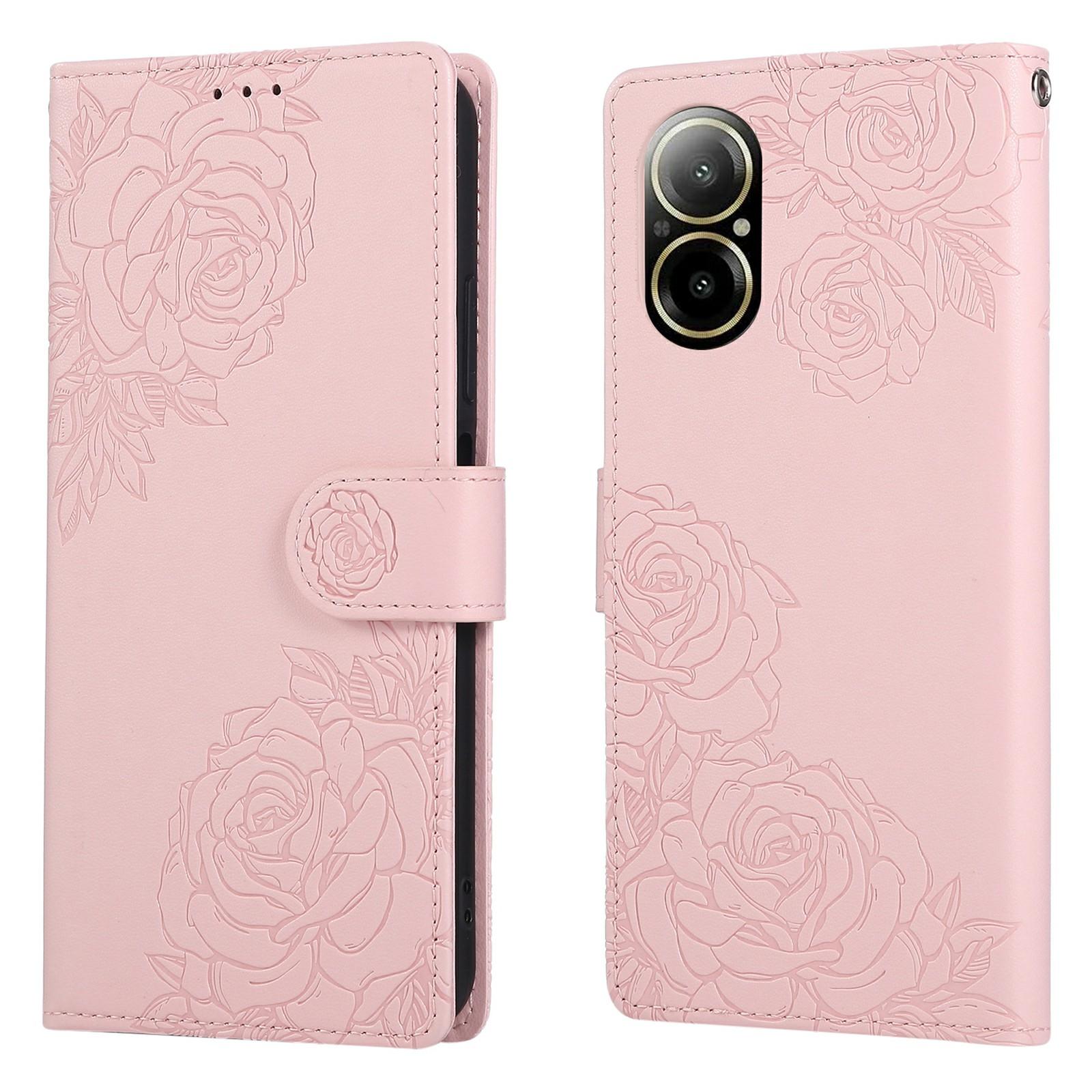 

Для Realme C67 4G/12 Lite 4G Чохол Рожева Квітка PU Шкіра Гаманець Чохол для Телефону з 3 Відділеннями для Карт Rose Gold