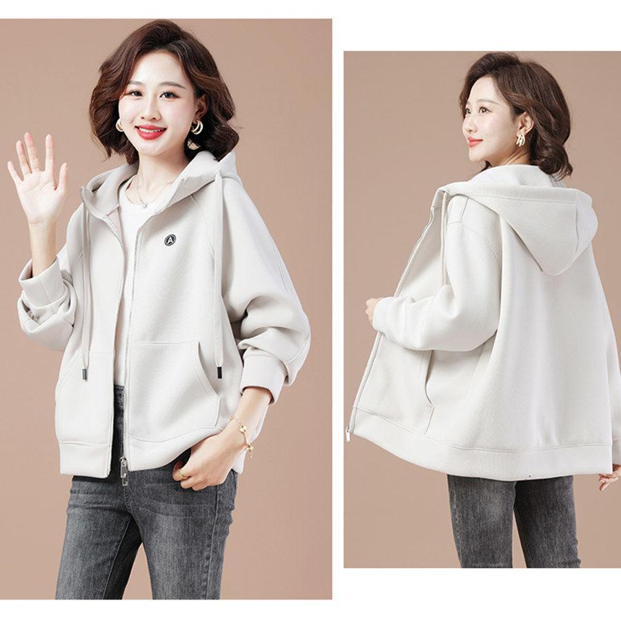 Women Oversized Hooded Sweatshirt Casual Loose Fit Fashion Zip Up Jacket