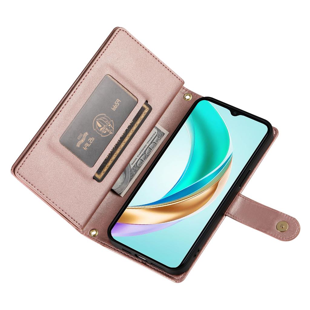 For Huawei nova 14 Pro 5G Case Zipper Pocket Wallet Leather Phone Cover with Straps