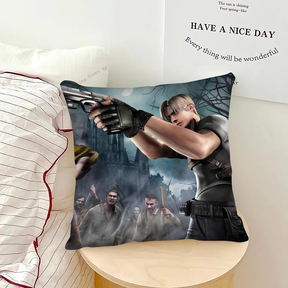 Resident Evil 4 Game Pillow Case Fashion Square Pillowcase Bedroom Sofa Room Ins Decoration Leisure Cushion Cover 40x40