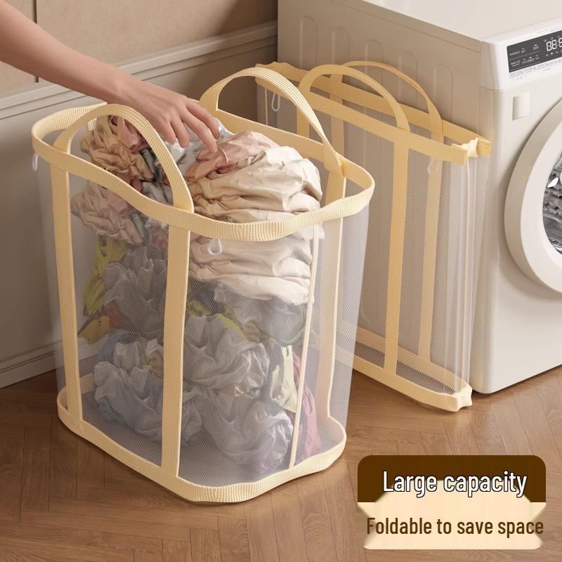 Wall-Mounted Foldable Laundry Basket: Large Capacity Bathroom Clothes Organizer