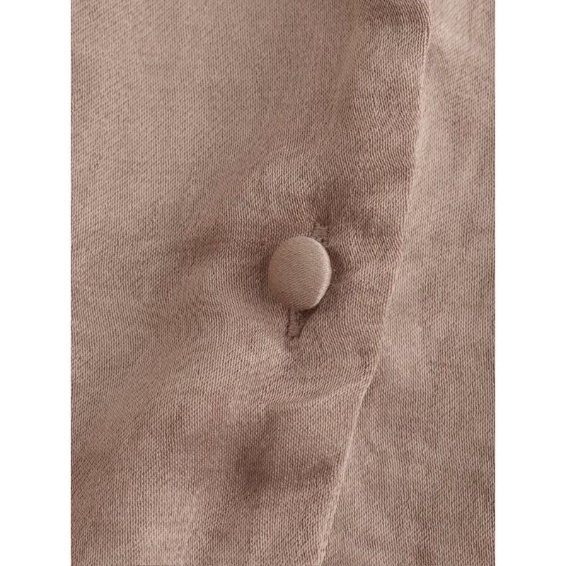 Kaslead Fashion Style Silk Satin Texture Short Shirt