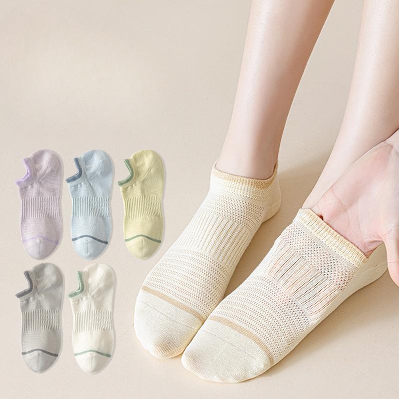 Women's Summer Thin Boat Socks, Summer Mesh Breathable, Anti-slip, Non-dropping, Shallow Mouth Invisible Socks, Boneless Women's Socks