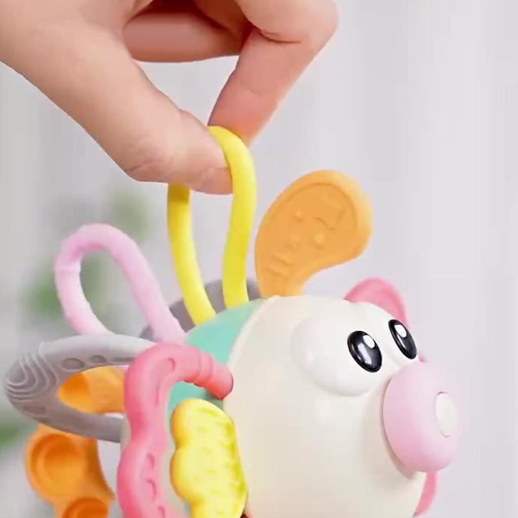 Baby Lionfish Hand Grasping Ball Soft Rubber Rattle Baby Teether Soothing Newborn Toy