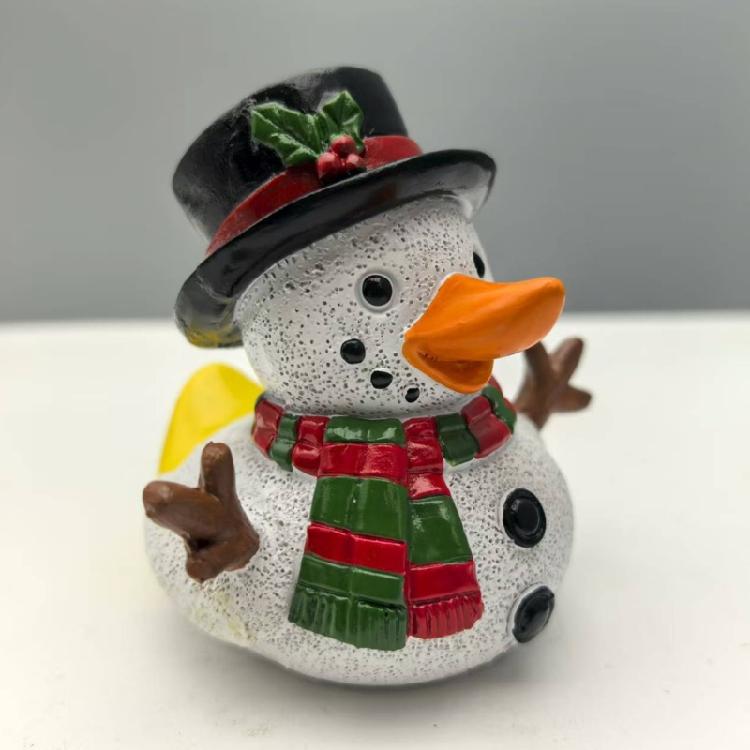 Christmas Duck Statues Animal Figurines Sculptures Desktop Ornament for Bookshelf Home Decors Collectible Figurines