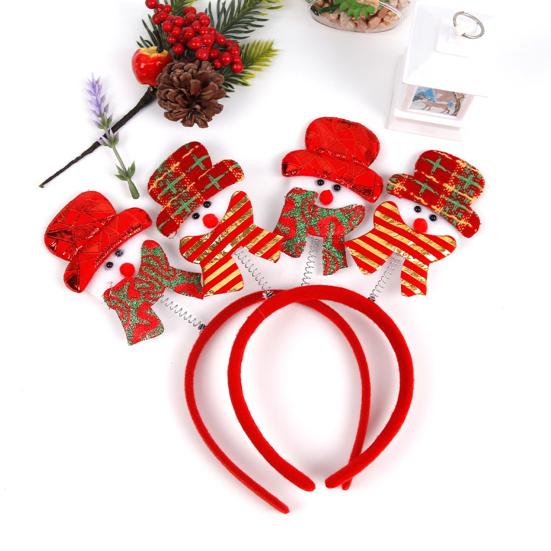Christmas Hairband for Adults Kids Festive Hair Accessory Santa Claus Snowman Hairband for All Ages Xmas Parties Dress-up