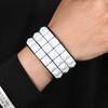 Bracciale in Pelle Comodo Borchie Quadrate Punk Bangle Regolabile per Uso Quotidiano Regalo Accessorio di Moda