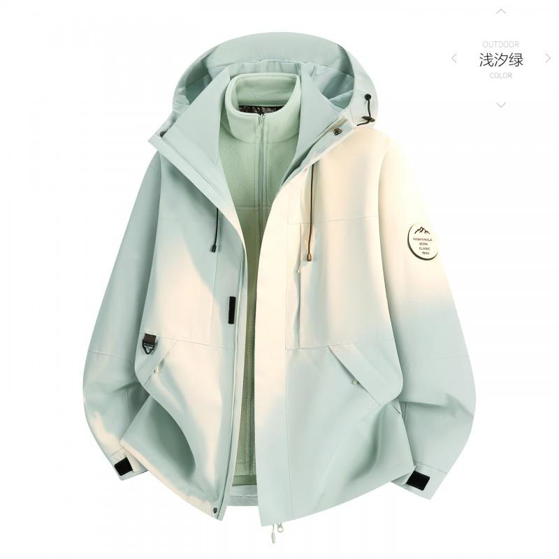 3-in-1 Waterproof Windproof Hiking Jacket With Removable Fleece Liner Men Women Outdoor Trekking Camping