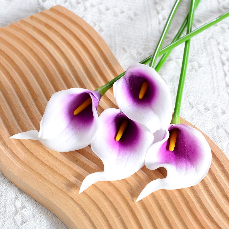 Mini Bouquet de Calla Lys artificiels en PU pour Mariage et Décoration de Maison