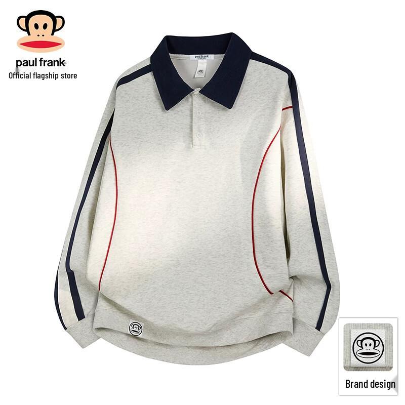 Paul Frank Men's Color-Block Polo Collar Pullover Sweatshirt