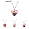 Stylish Bts Jewelry Heart Shaped Necklace Fashionable Alloy Long Chain Accessory
