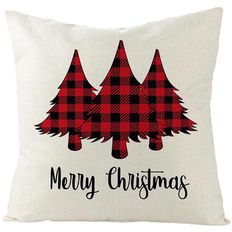 Pillow Christmas Pillow Cover Red and Black Plaid Sofa Cushion Cover Car Backrest Lumbar Support Nordic