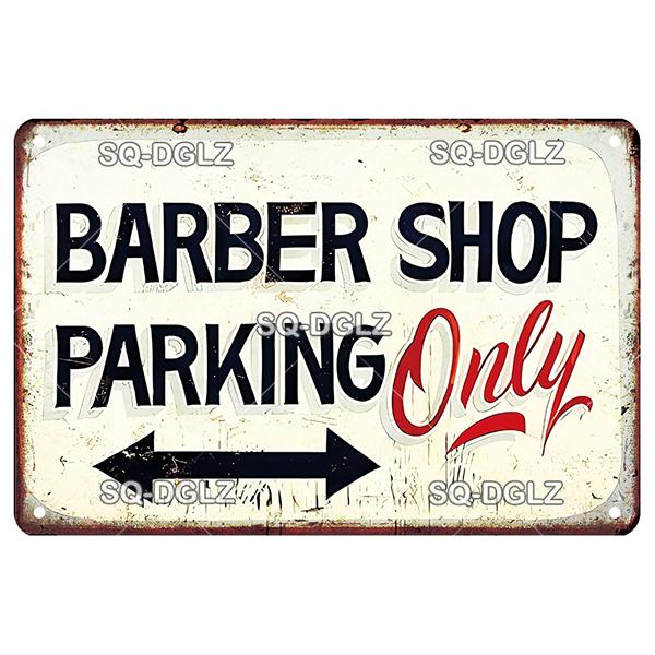 Vintage Barber Sign Metal Wall Decor Retro Tin Plaque for Man Cave Garage