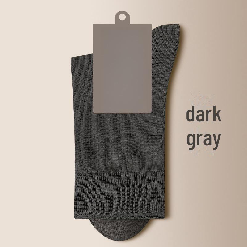 Men's Black Mid-Tube Fashion Socks - Autumn, Sweat-Absorbent, Deodorant, for All Seasons and Business Wear.